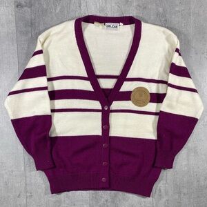 90s Vintage Oblique Purple Cardigan Sweater
